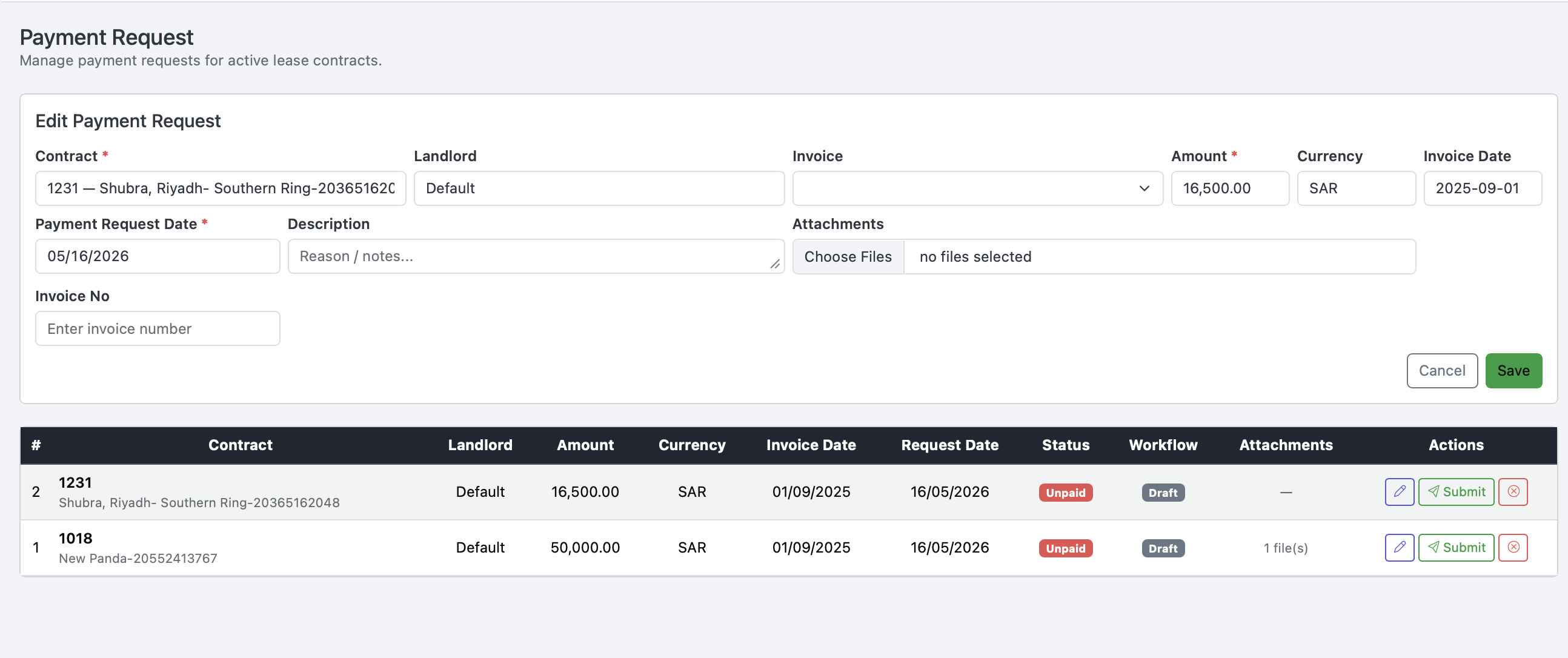 ContractHive Payment Request module